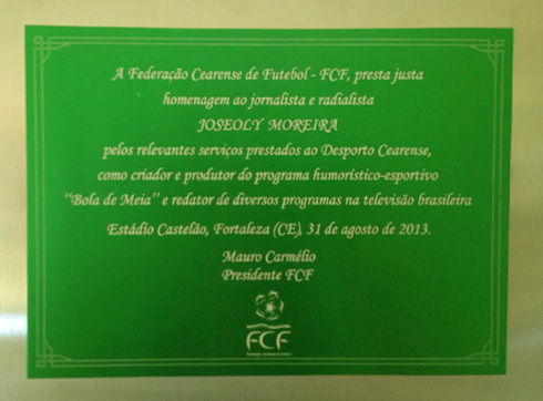 Placa homenagem